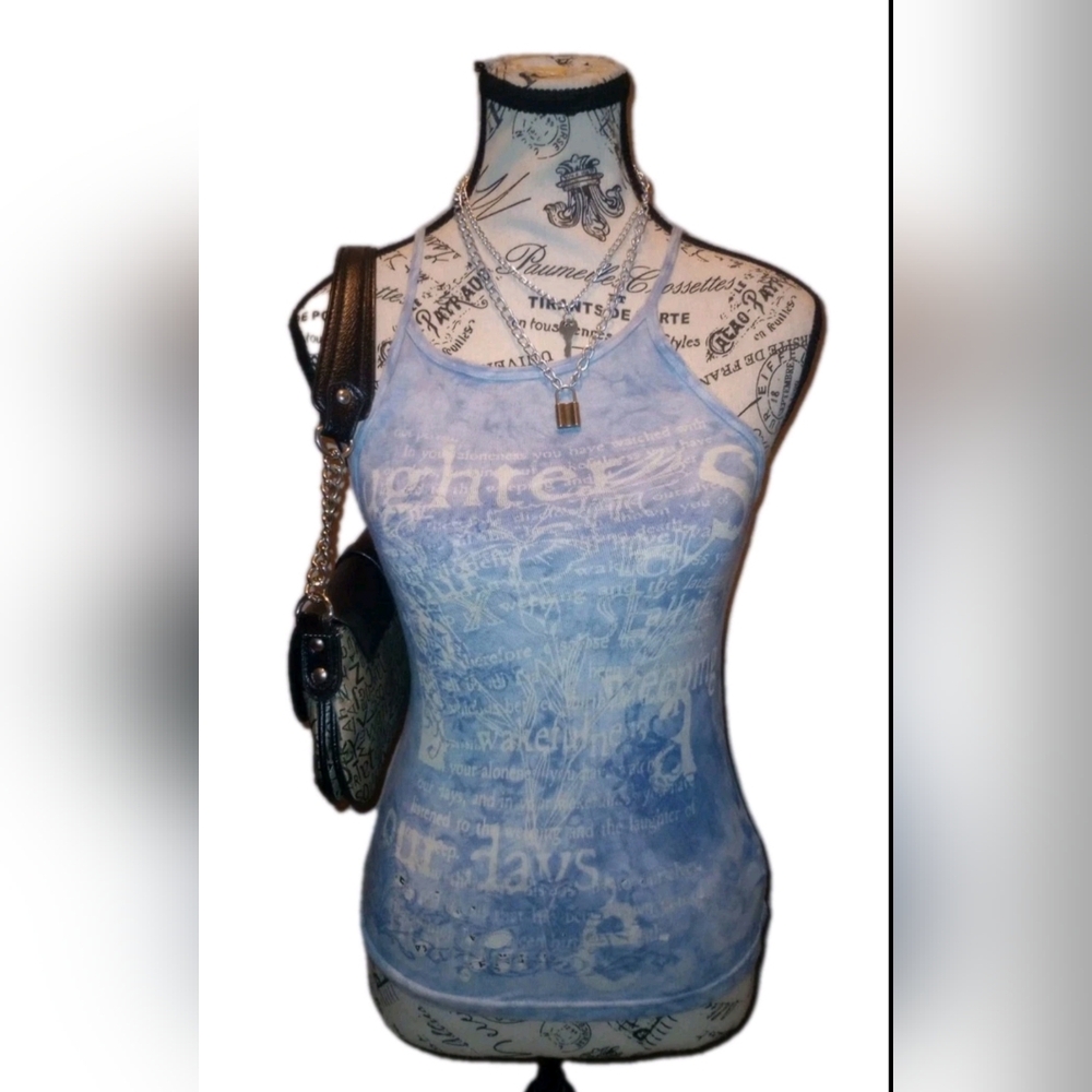 ✨RARE✨ LANGUAGE LOS ANGELES Vtg Y2K Script Tank - S